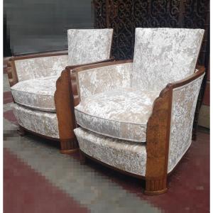 Pair Of Large Art Deco Armchairs 1930