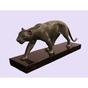 Art Deco Bronze Panther, A. Ouline