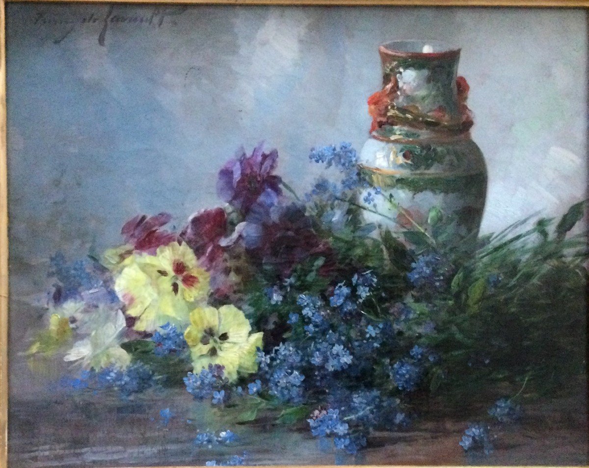 Furcy De Lavau Flowers And Vase Framed-photo-3