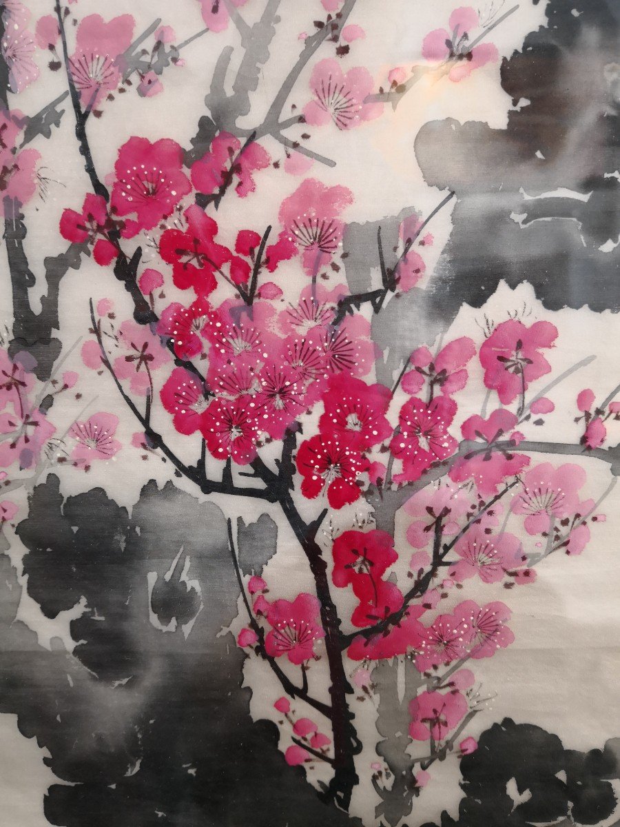 Chine - Suzhou - Peinture Sur Soie - Pommiers En Fleurs-photo-4