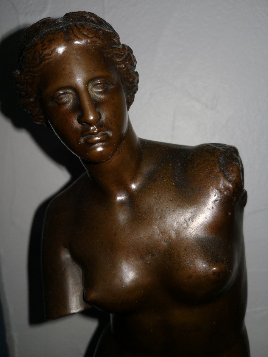 Ferdinand Barbedienne (1810-1892) Sculpture en Bronze - "Vénus de Milo - Aphrodite"-photo-4