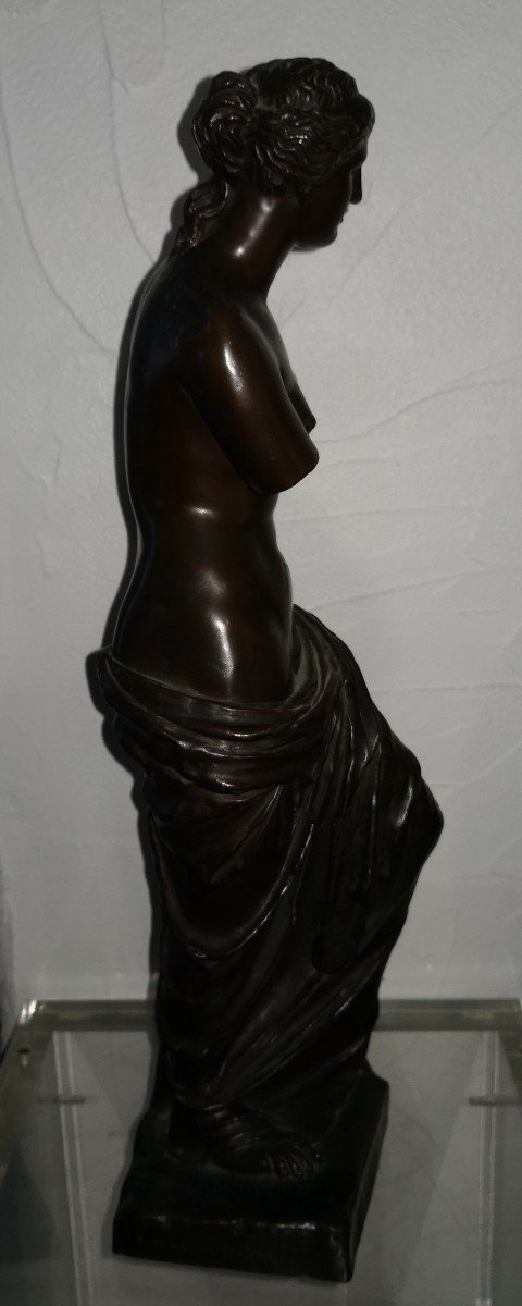 Ferdinand Barbedienne (1810-1892) Sculpture en Bronze - "Vénus de Milo - Aphrodite"-photo-3