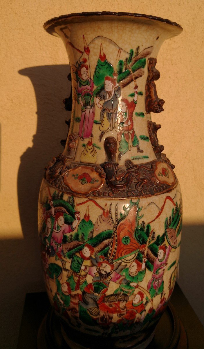 Nankin - Chine - Grand  Vase En Porcelaine - Fin Du XIX-photo-5