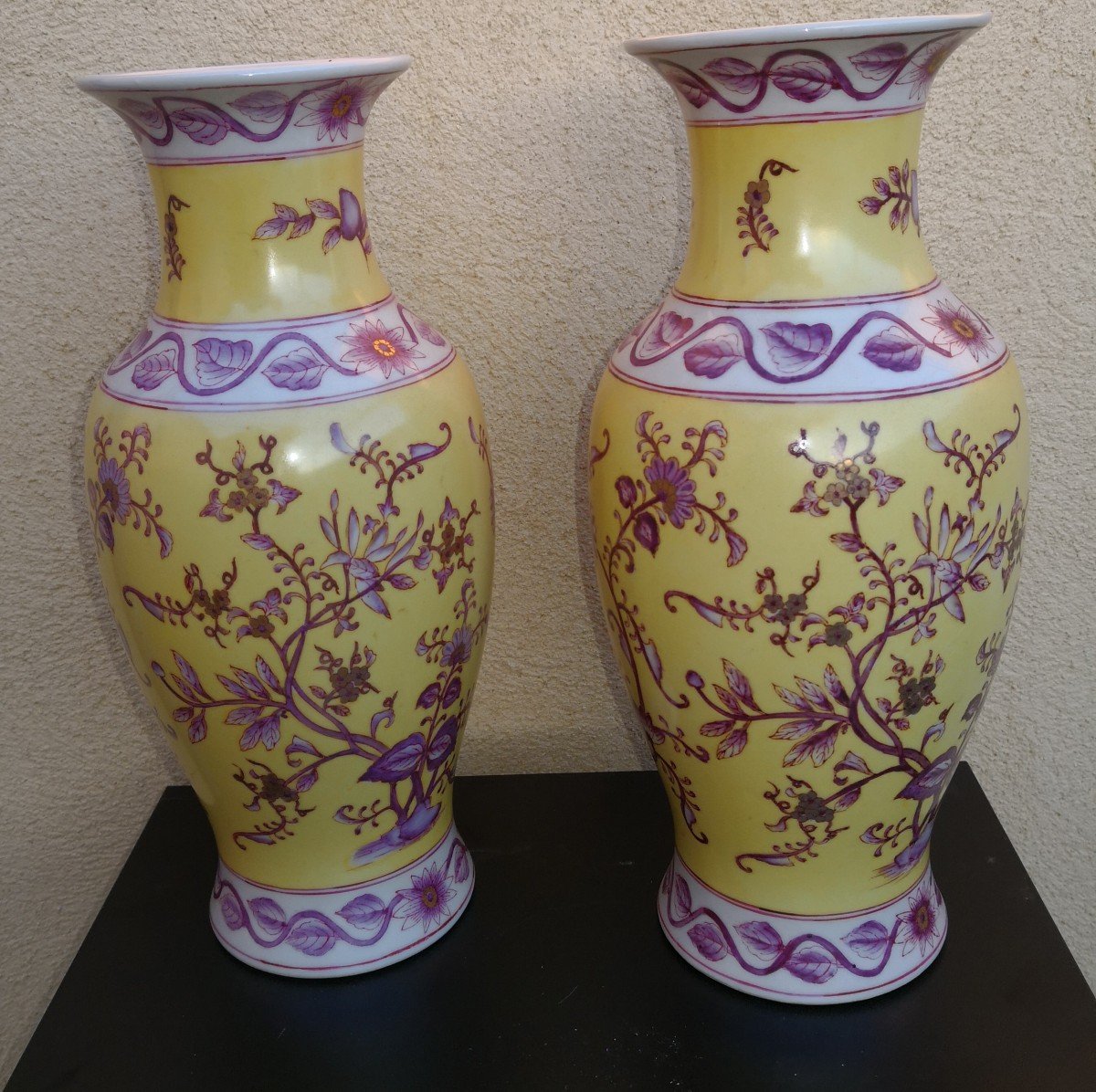 Chine - Paire De  Vases En Porcelaine Fine- XX-photo-7