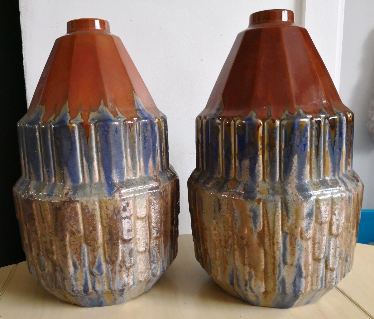 Paire De Vase En Céramique Art Deco - Lille Fives