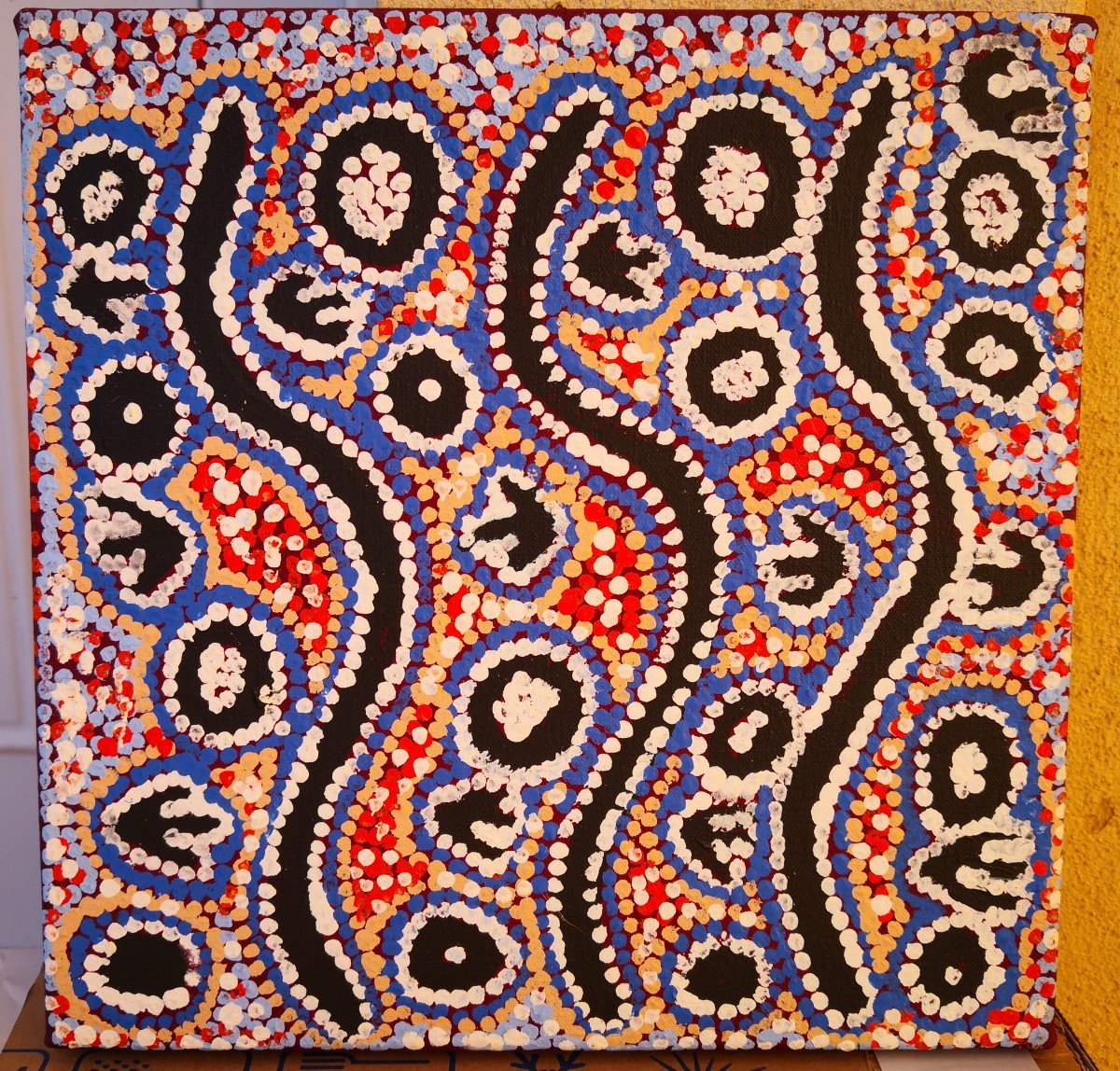 Bessie Nakamarra Sims  (1932-2012) Artiste Aborigène - Intitulé "l'opossum à Queue En Brosse"