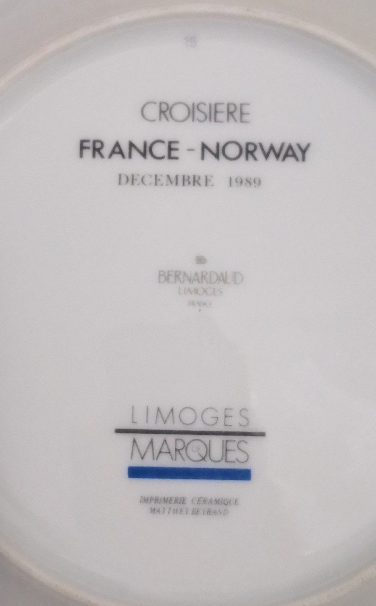 Dessert Plate - Commemorative Of The Cruise Of The France-norway Liner -photo-2