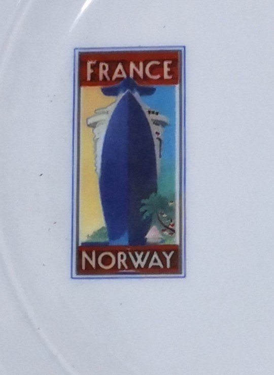 Dessert Plate - Commemorative Of The Cruise Of The France-norway Liner -photo-3