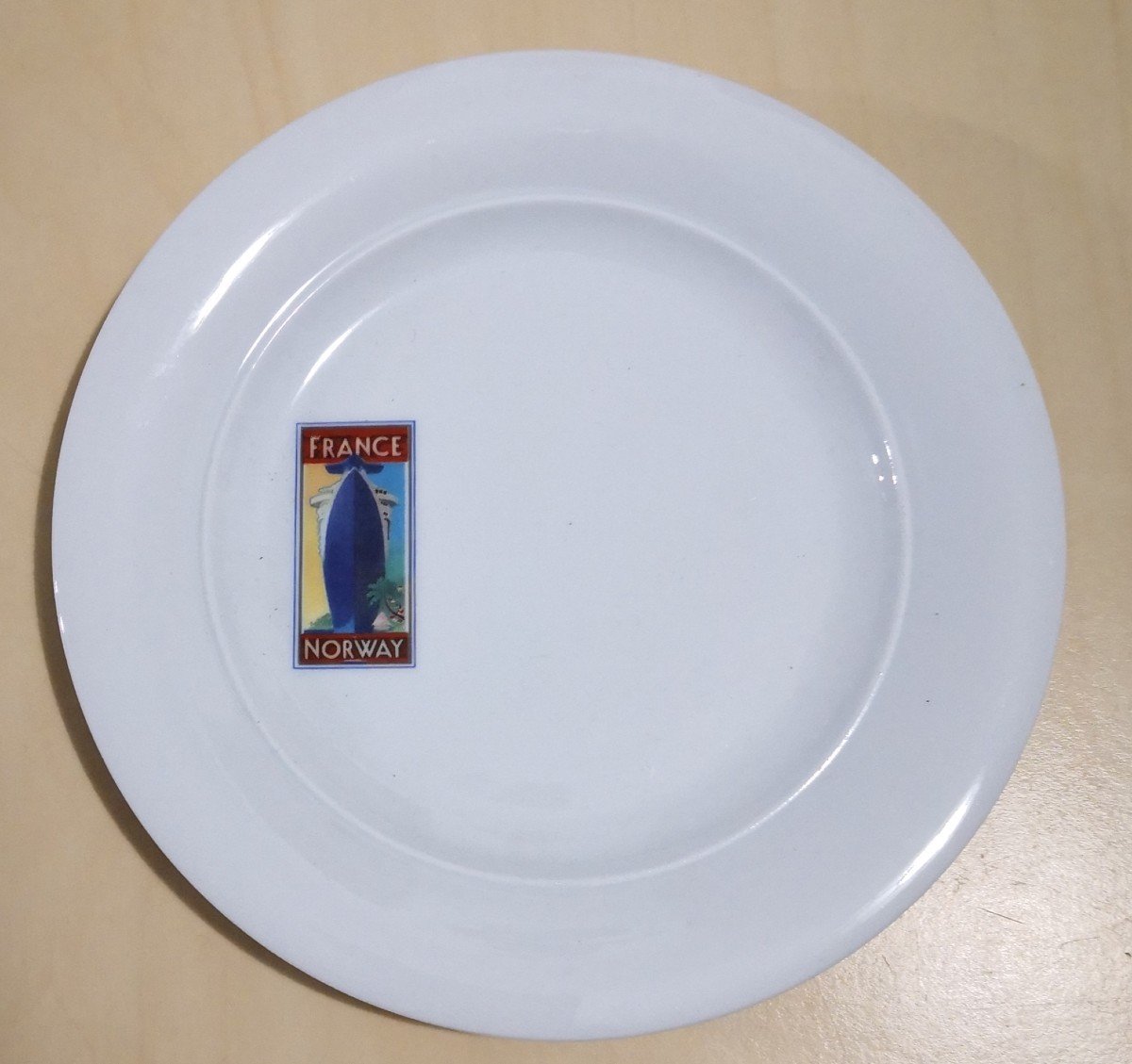 Dessert Plate - Commemorative Of The Cruise Of The France-norway Liner 