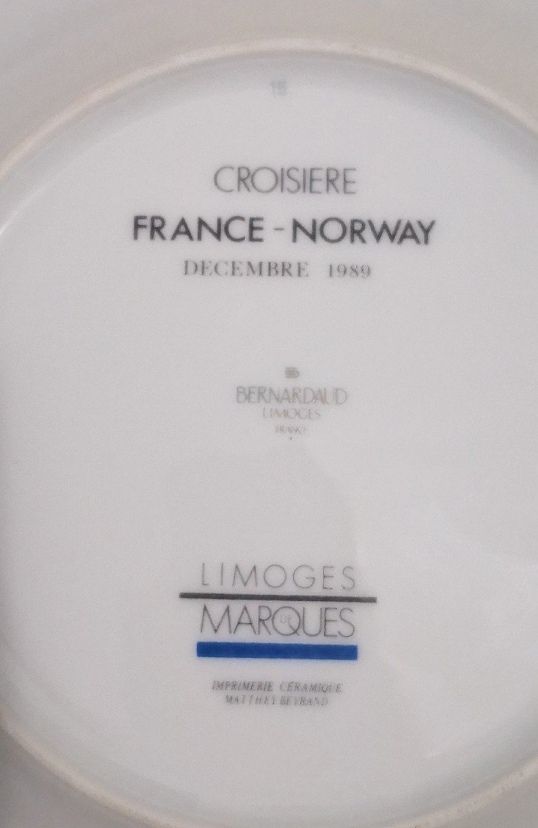 Commemorative Plate Of The Cruise Of The Liner France-norway -photo-2