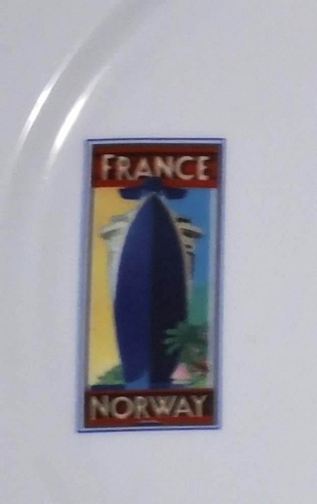 Commemorative Plate Of The Cruise Of The Liner France-norway -photo-3