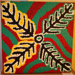 Liddy Walker Napanangka  (1925-2017) Artiste Aborigène - Intit. "napanangka - Rêve Cornouiller"