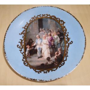 Plate After An Oil By François-louis Lanfant Known As The Child Of Metz (1814-1892) "the Married Couple"