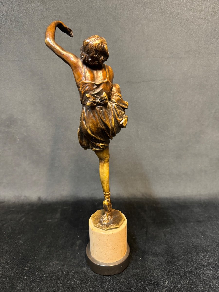 Art Deco Bronze Sculpture "dancer"-photo-2