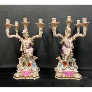 Saxony Porcelain Candelabra