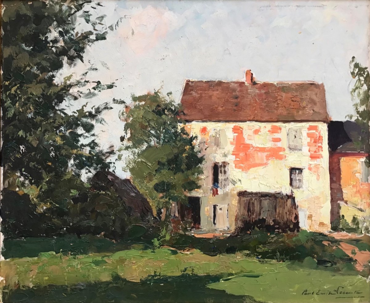 Paul émile Leconte, House In Avoisne, Oil On Wood-photo-2