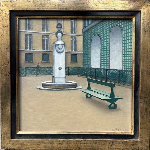 Georges Rohner, Square Gabriel Pierné, Oil On Canvas