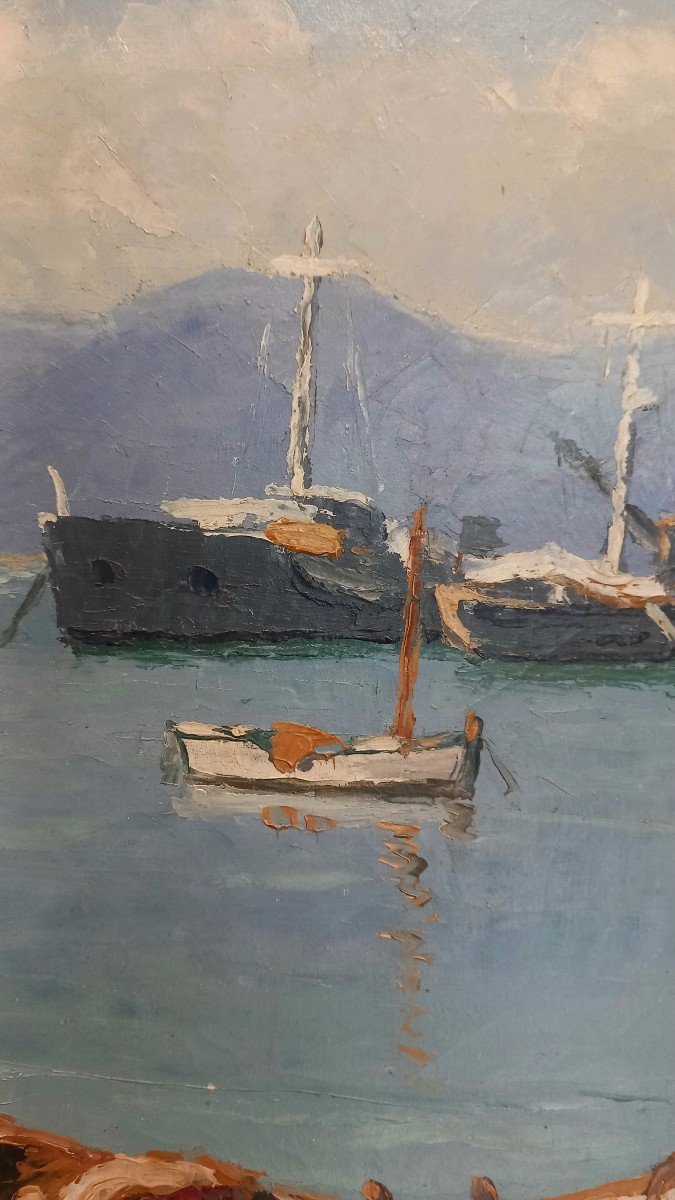 Port Of Toulon By Jehan Berjonneau (1890-1966)-photo-4