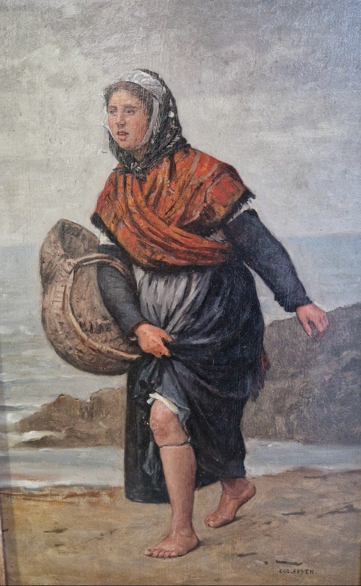 Fisherwoman On Foot From Cancale 