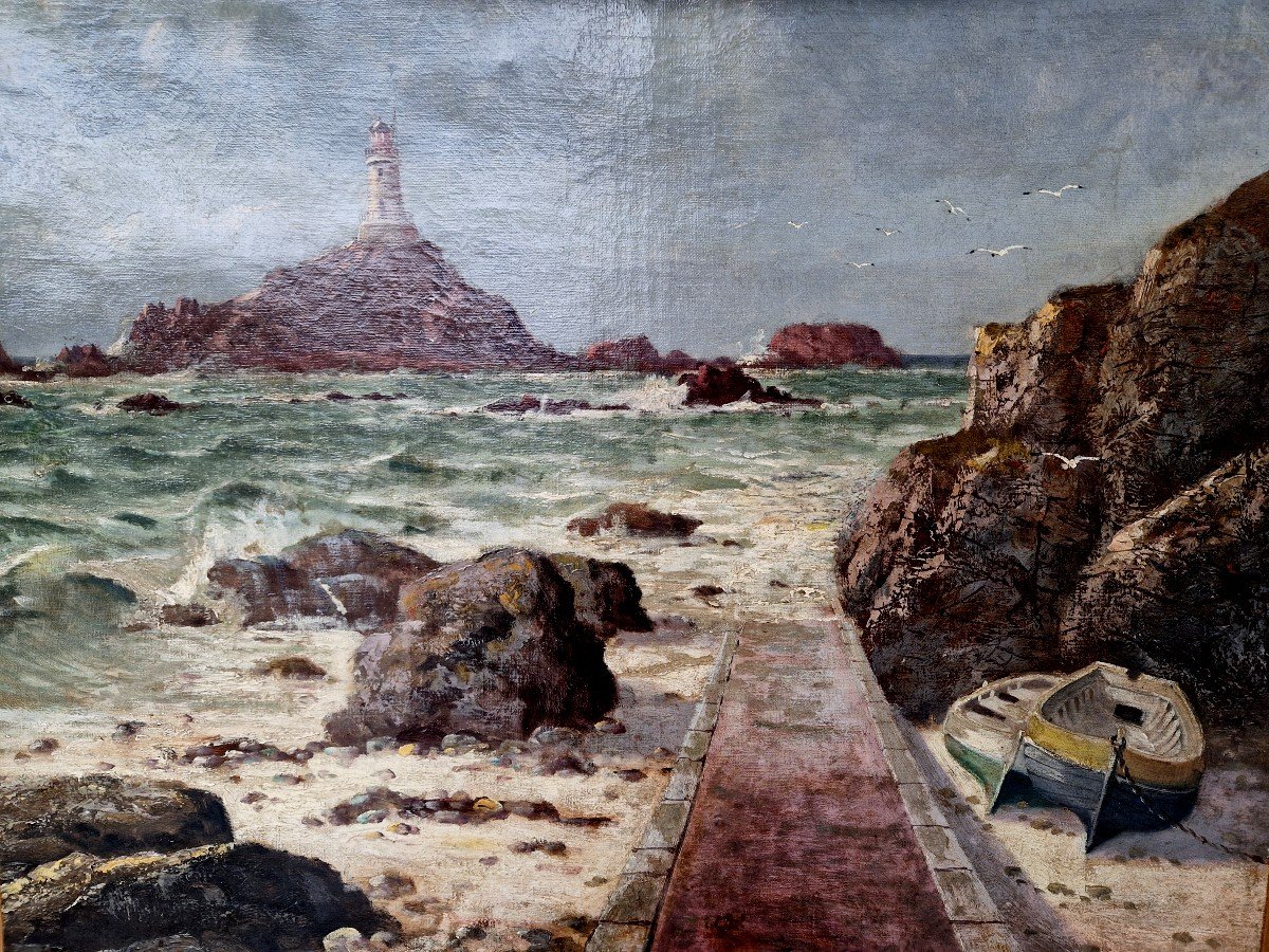 View Of The Pointe De La Corbière At High Tide. Pol Noel 