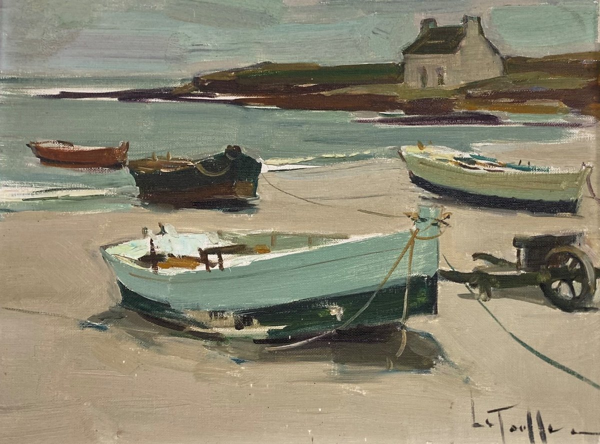 Boats In Concarneau By Jean-louis Le Toullec