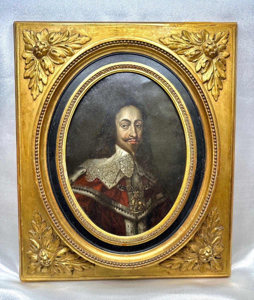 Portrait Sur Cuivre De Charles Ier, Roi d'Angleterre – XVIIe Siècle