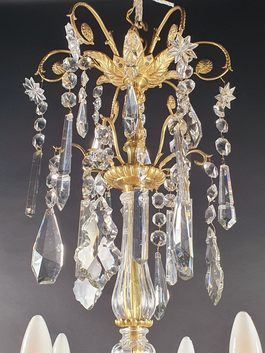 Large Napoleon III Chandelier In Gilt Bronze And Crystal - 24 Lights-photo-2