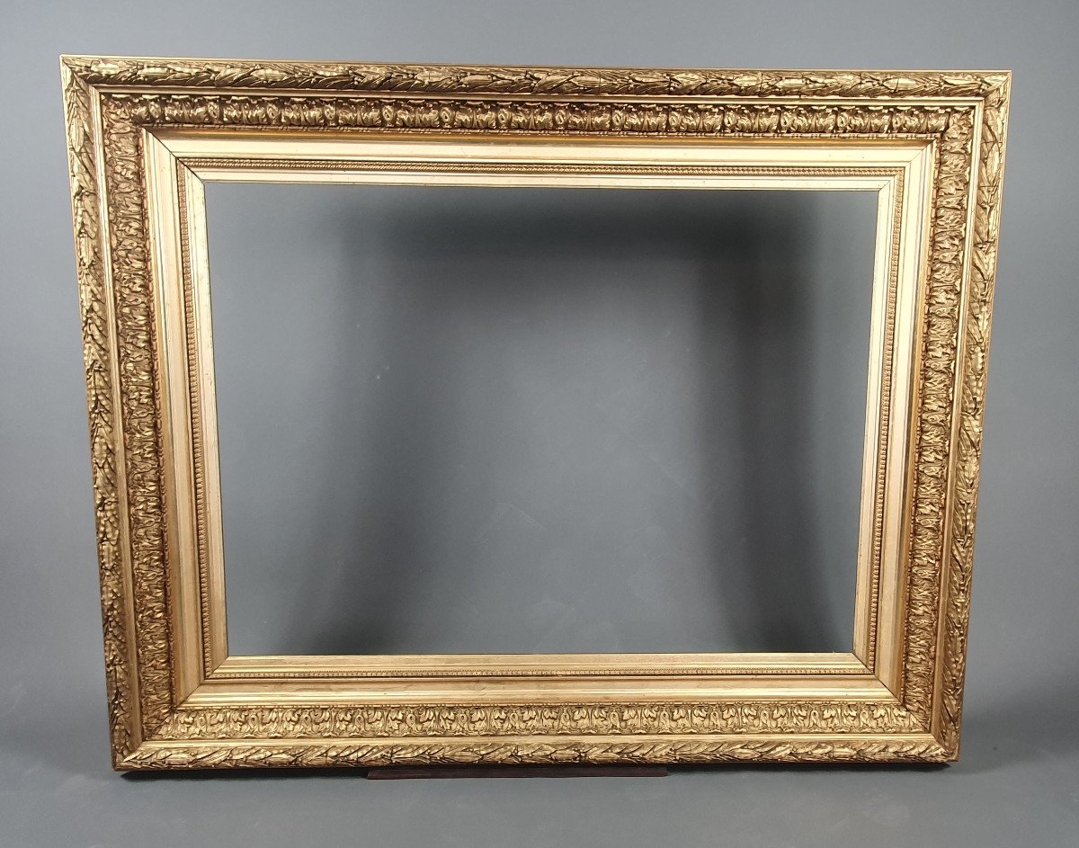 Large Napoleon III Frame In Wood And Gilded Stucco-photo-1