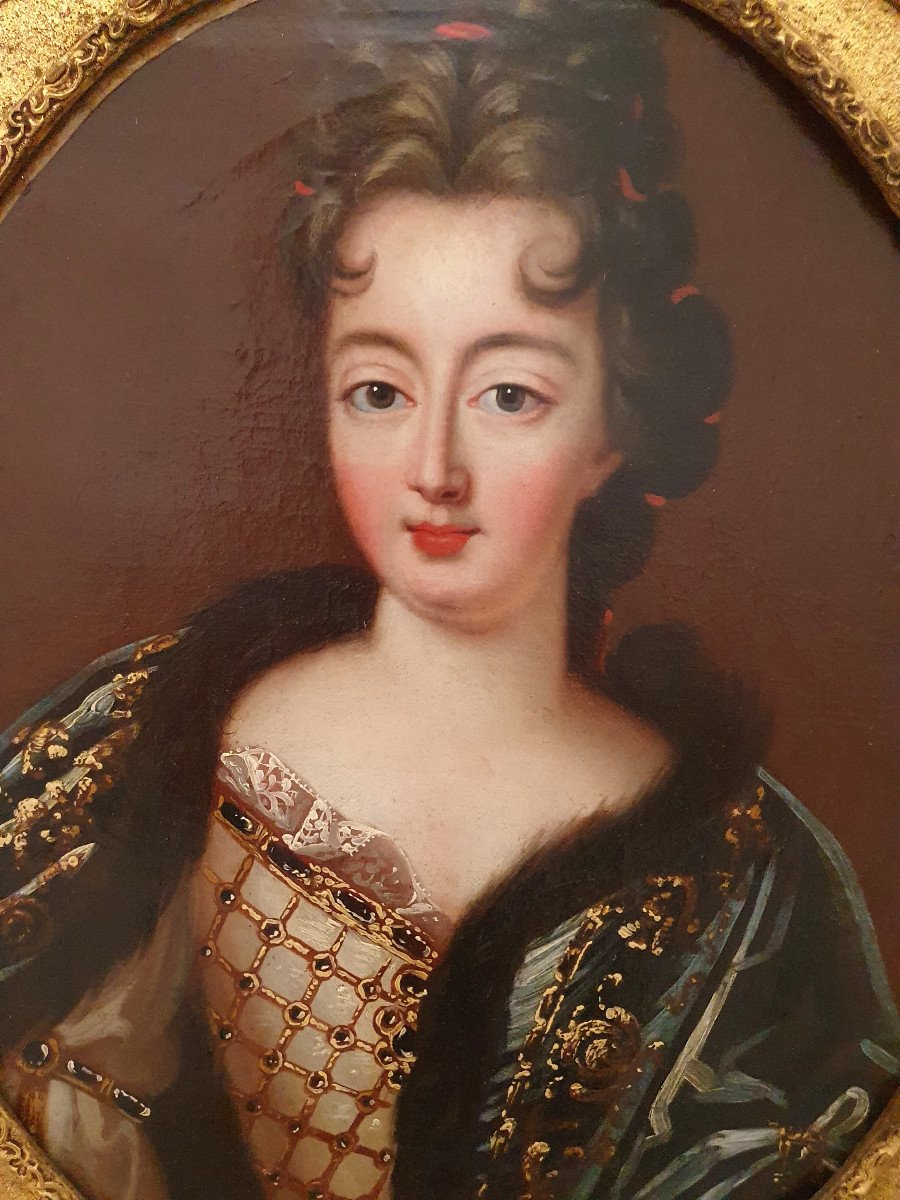 17th Century French School - François De Troy Workshop - Portrait Of Marie-anne De Bourbon-photo-2