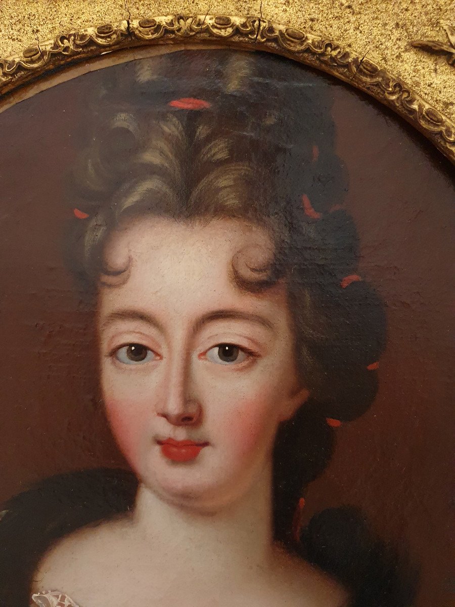 17th Century French School - François De Troy Workshop - Portrait Of Marie-anne De Bourbon-photo-4