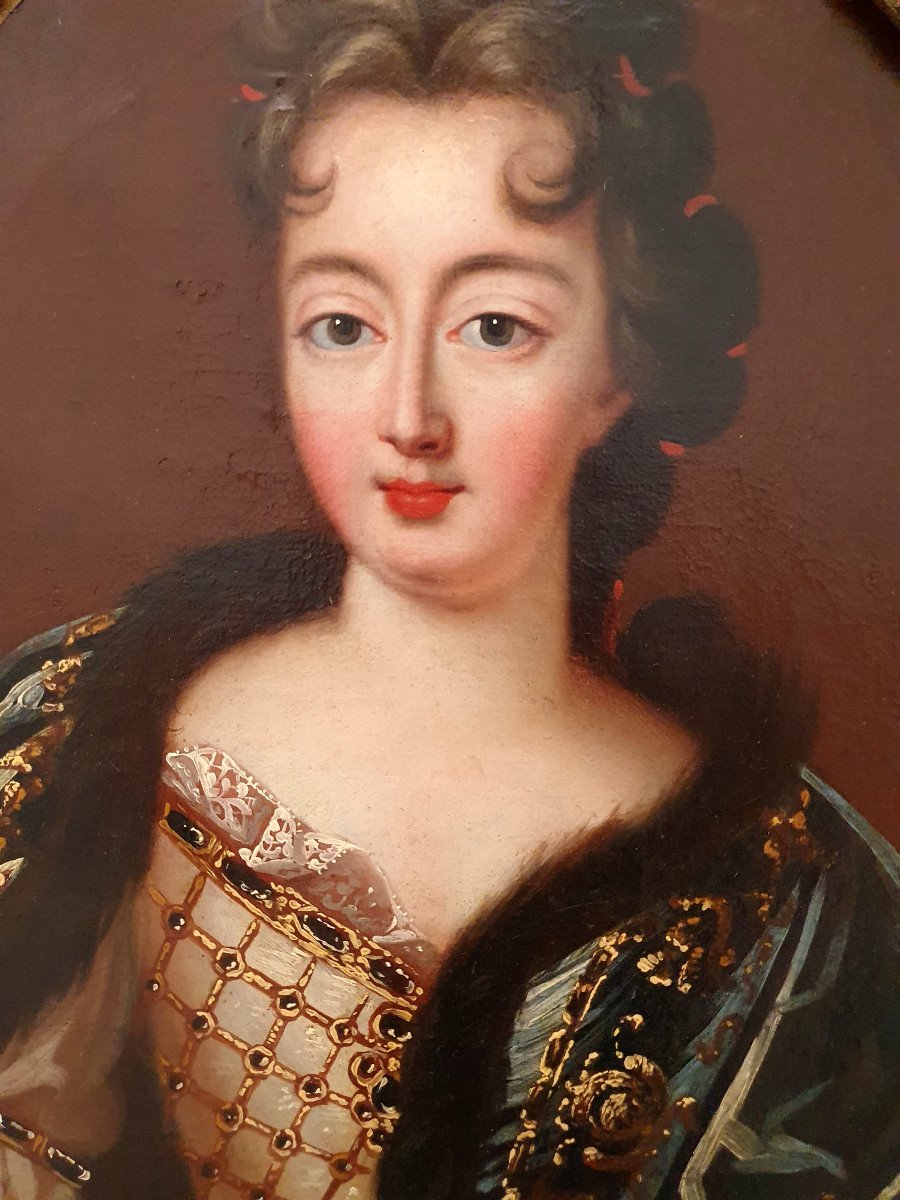 17th Century French School - François De Troy Workshop - Portrait Of Marie-anne De Bourbon-photo-5