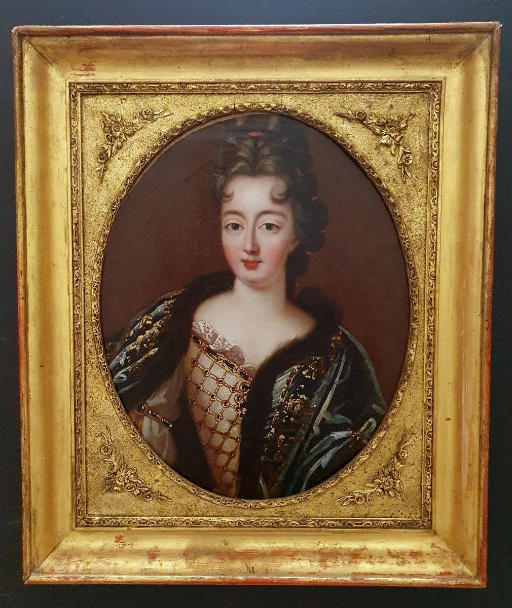 17th Century French School - François De Troy Workshop - Portrait Of Marie-anne De Bourbon