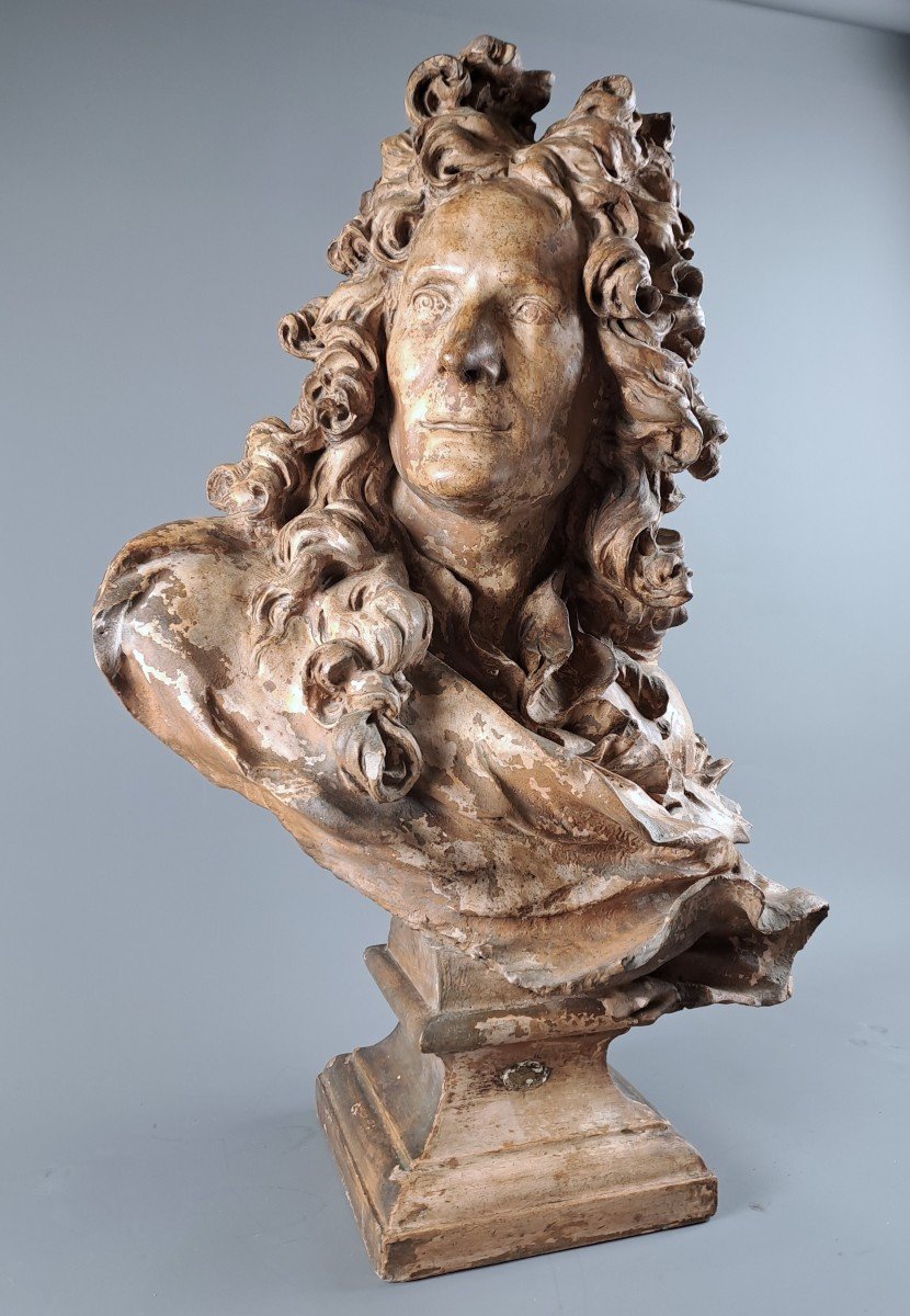 Large Bust Of Corneille Van Cleve In Terracotta After Caffieri Jean-jacques-photo-4