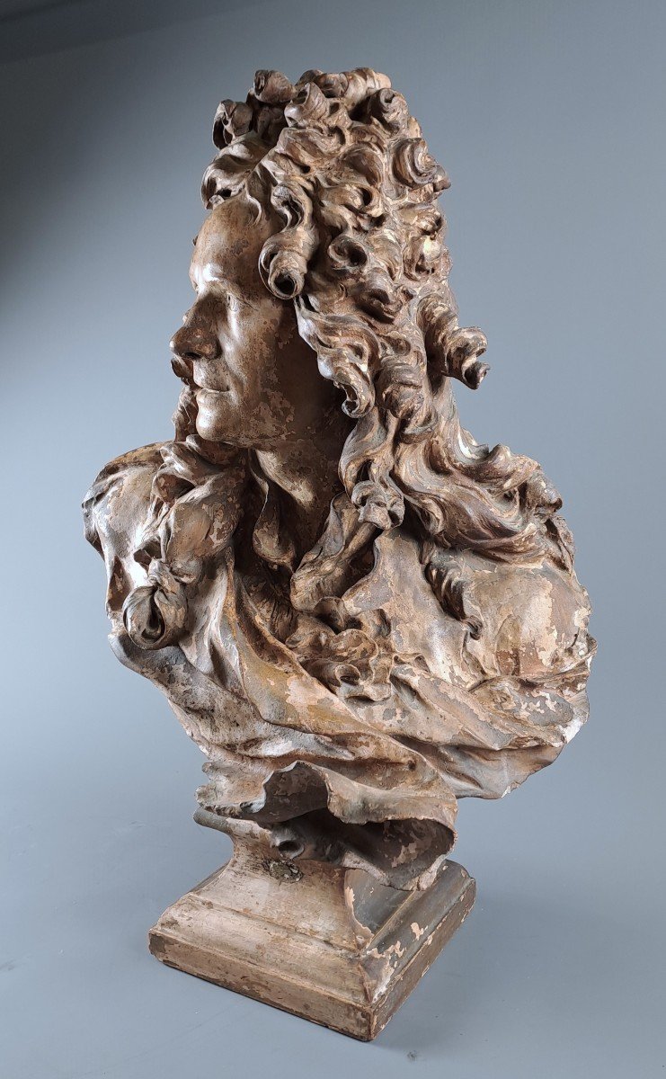 Large Bust Of Corneille Van Cleve In Terracotta After Caffieri Jean-jacques-photo-3