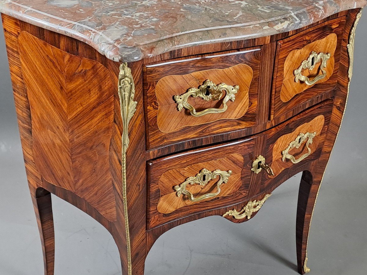 Louis XV Sauteuse Commode In Rosewood Marquetry-photo-6