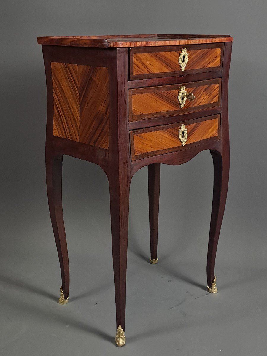 Louis XV Living Room Table In Rosewood And Amaranth-photo-3