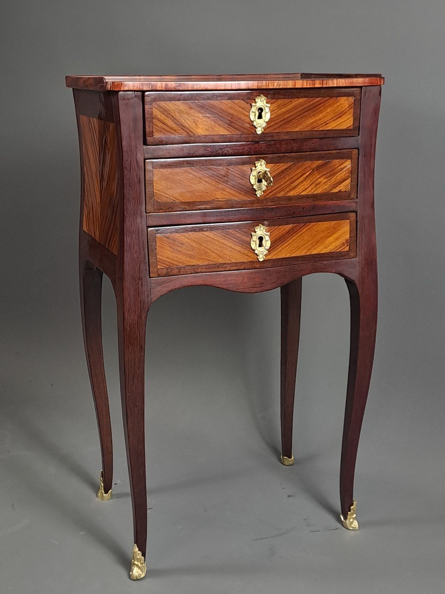 Louis XV Living Room Table In Rosewood And Amaranth-photo-4