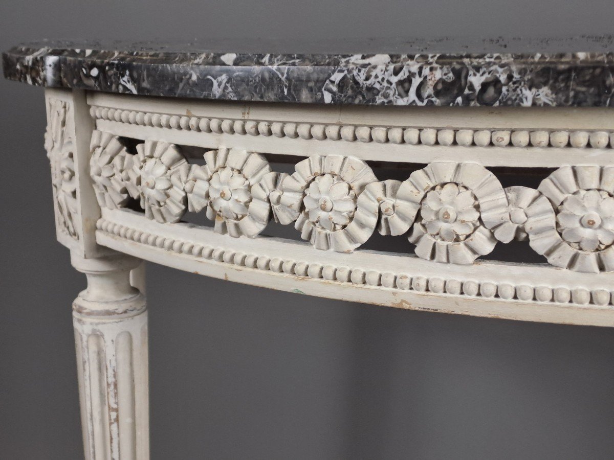 Louis XVI Style Console In Lacquered Wood-photo-4