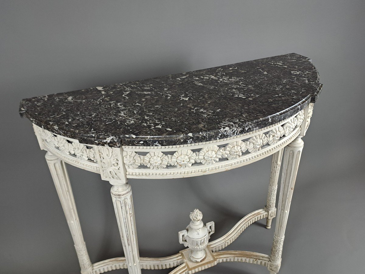 Louis XVI Style Console In Lacquered Wood-photo-3