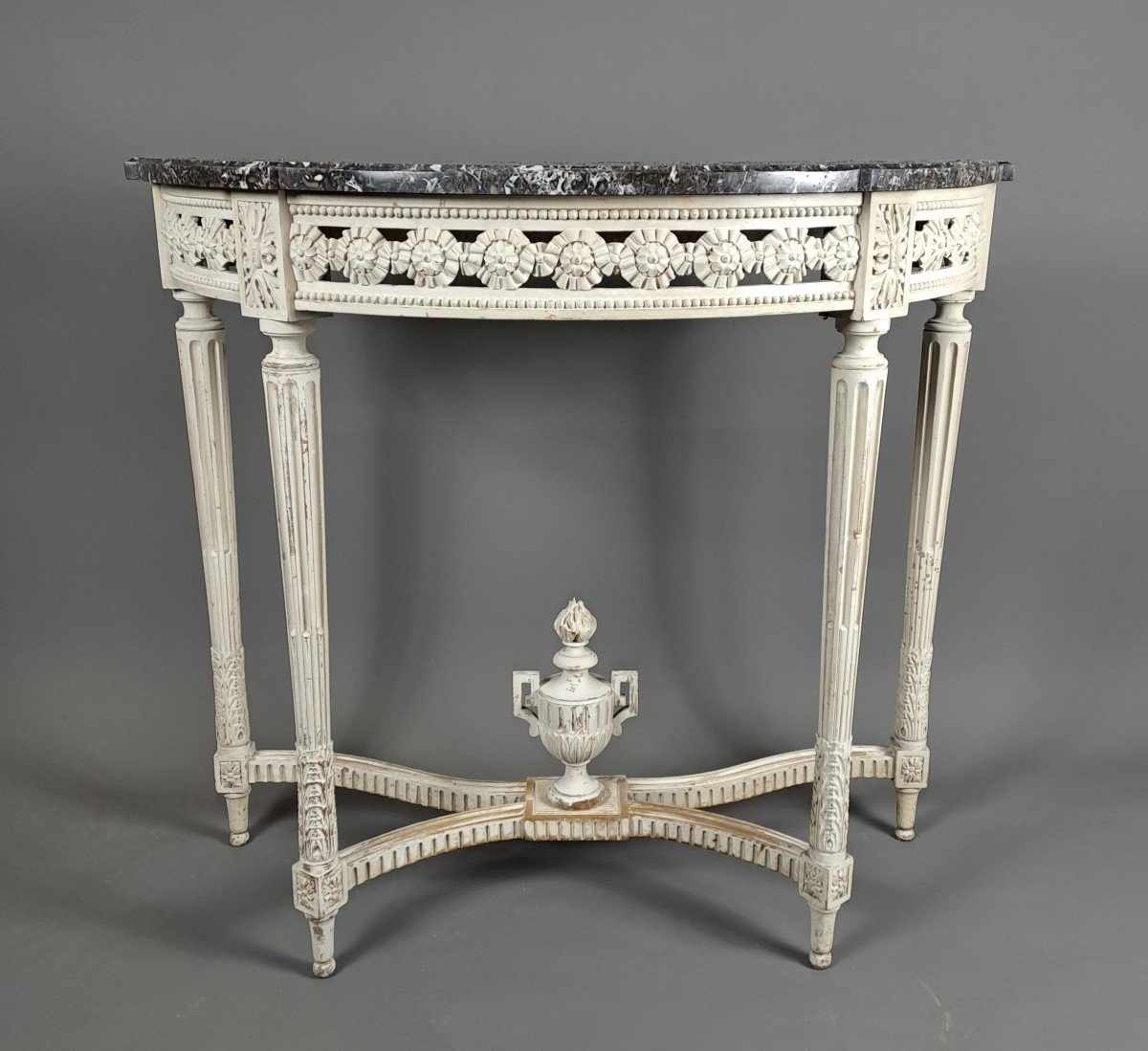 Louis XVI Style Console In Lacquered Wood-photo-5