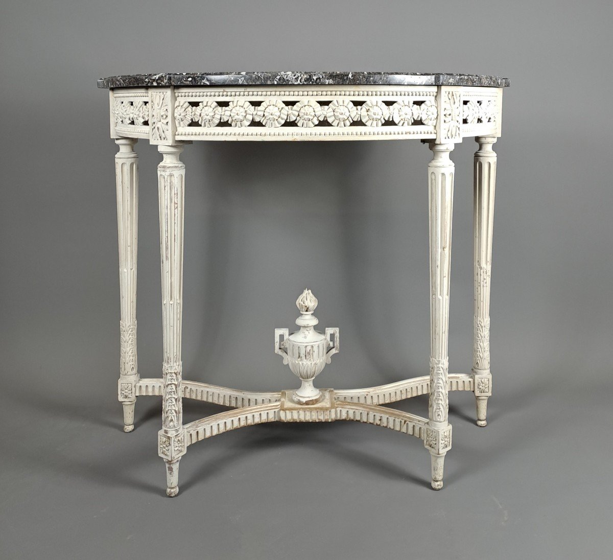 Louis XVI Style Console In Lacquered Wood-photo-6