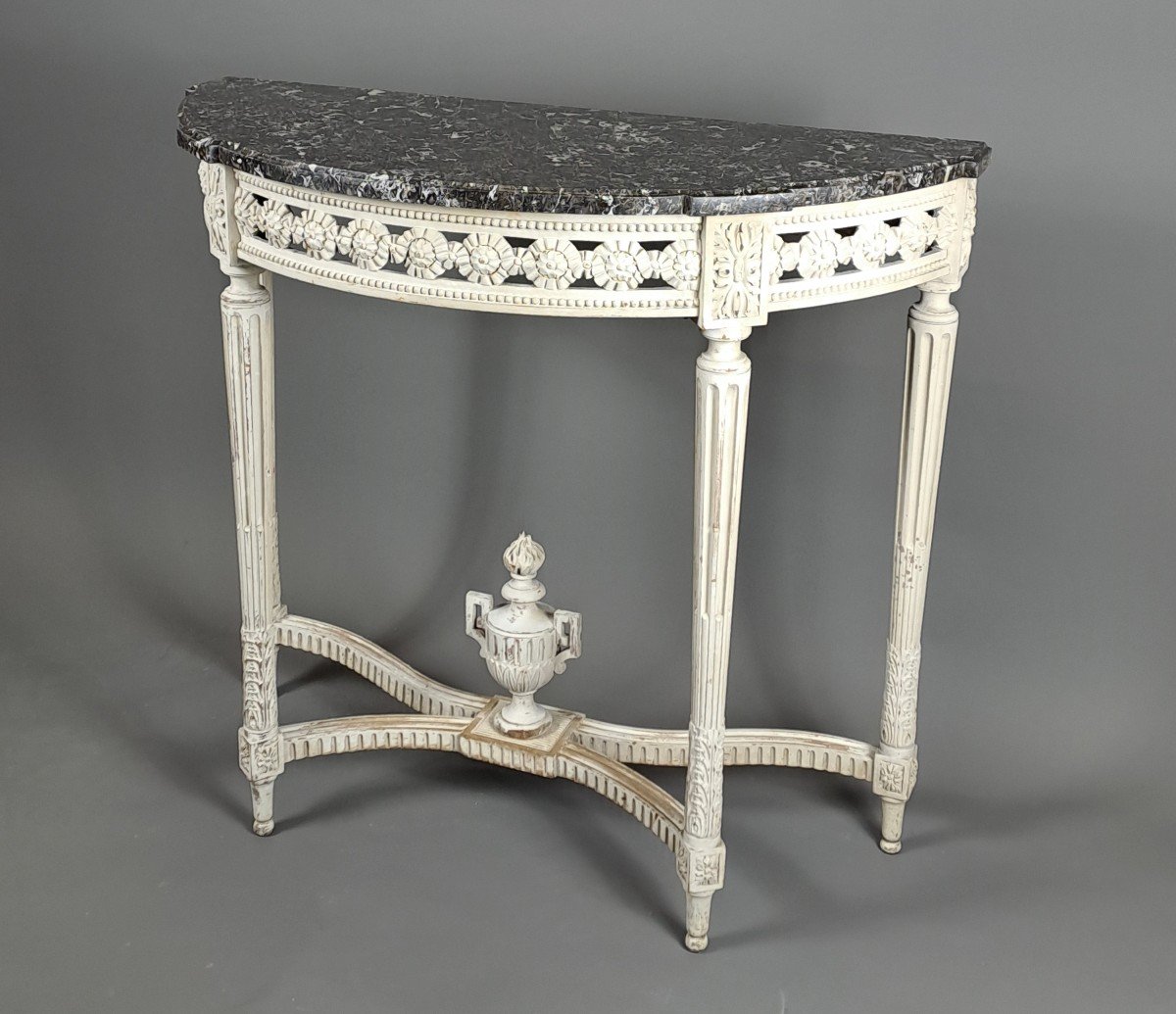 Louis XVI Style Console In Lacquered Wood-photo-8