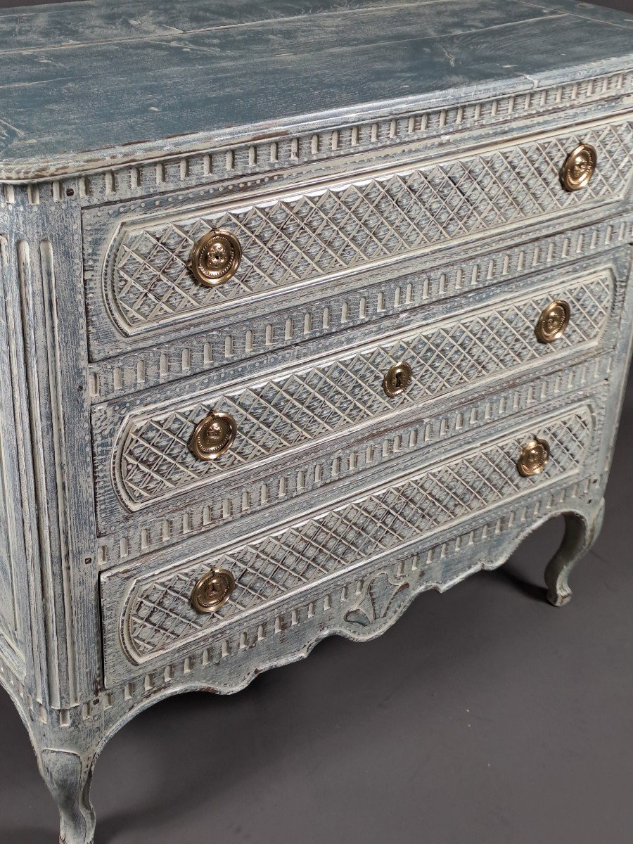Louis XV Commode From The 18th Century In Solid Oak-photo-2