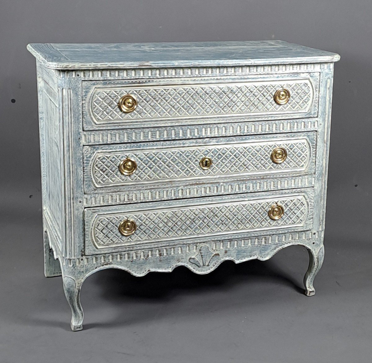 Louis XV Commode From The 18th Century In Solid Oak-photo-3