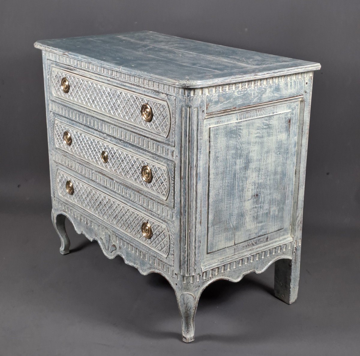 Louis XV Commode From The 18th Century In Solid Oak-photo-6