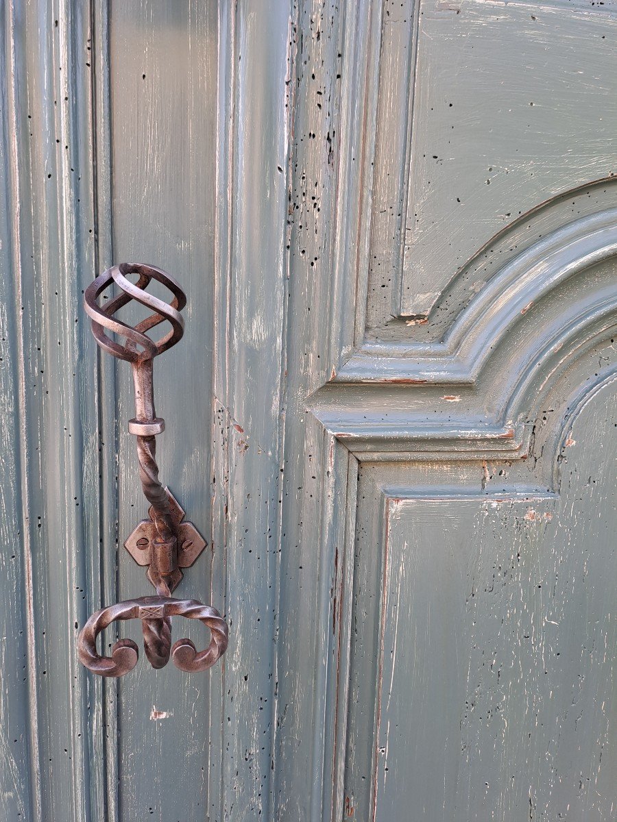 Porte-manteau Louis XIV En Bois Laqué Et Fer Forgé -photo-5