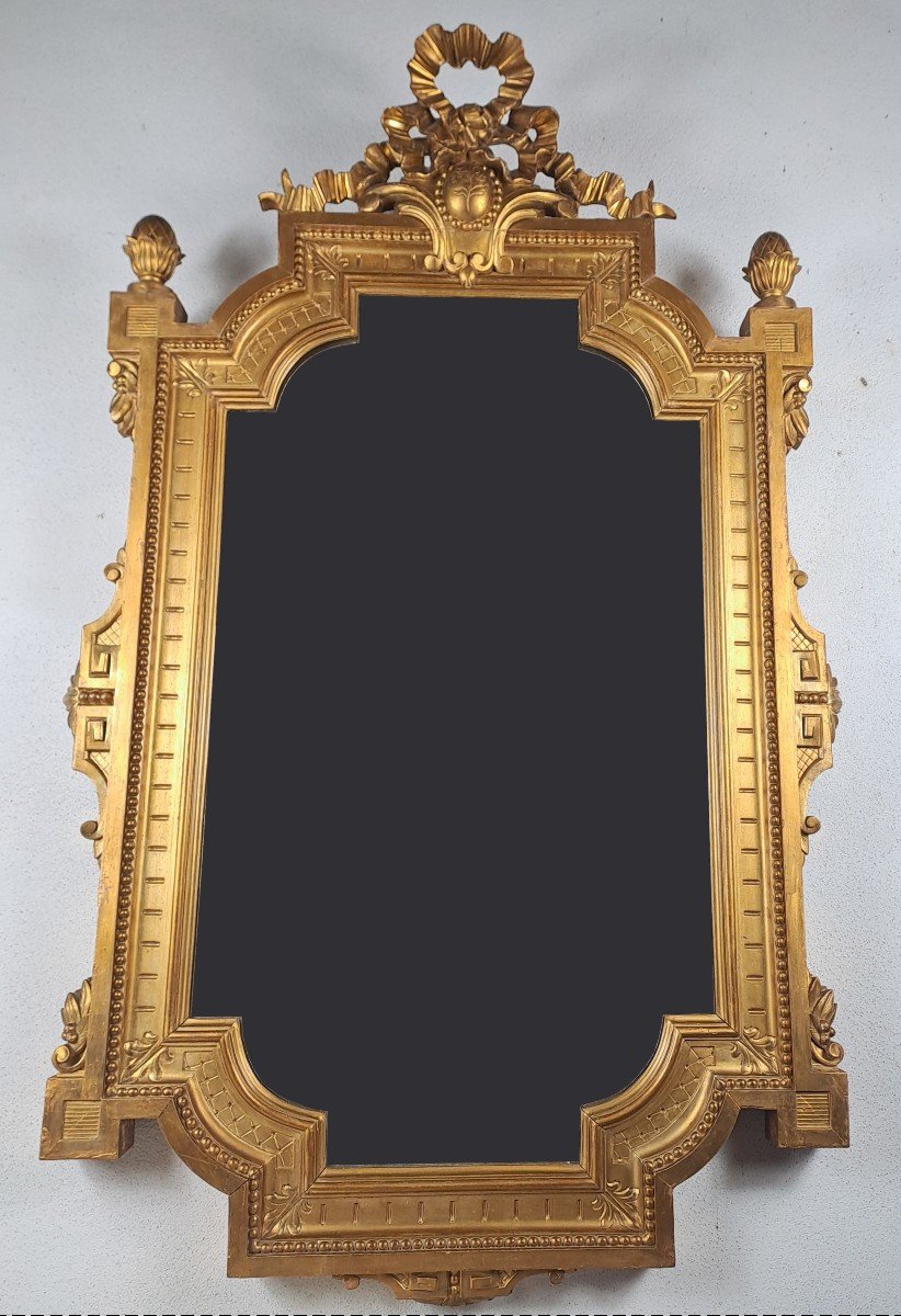 Miroir Napoléon III En Bois Doré-photo-4