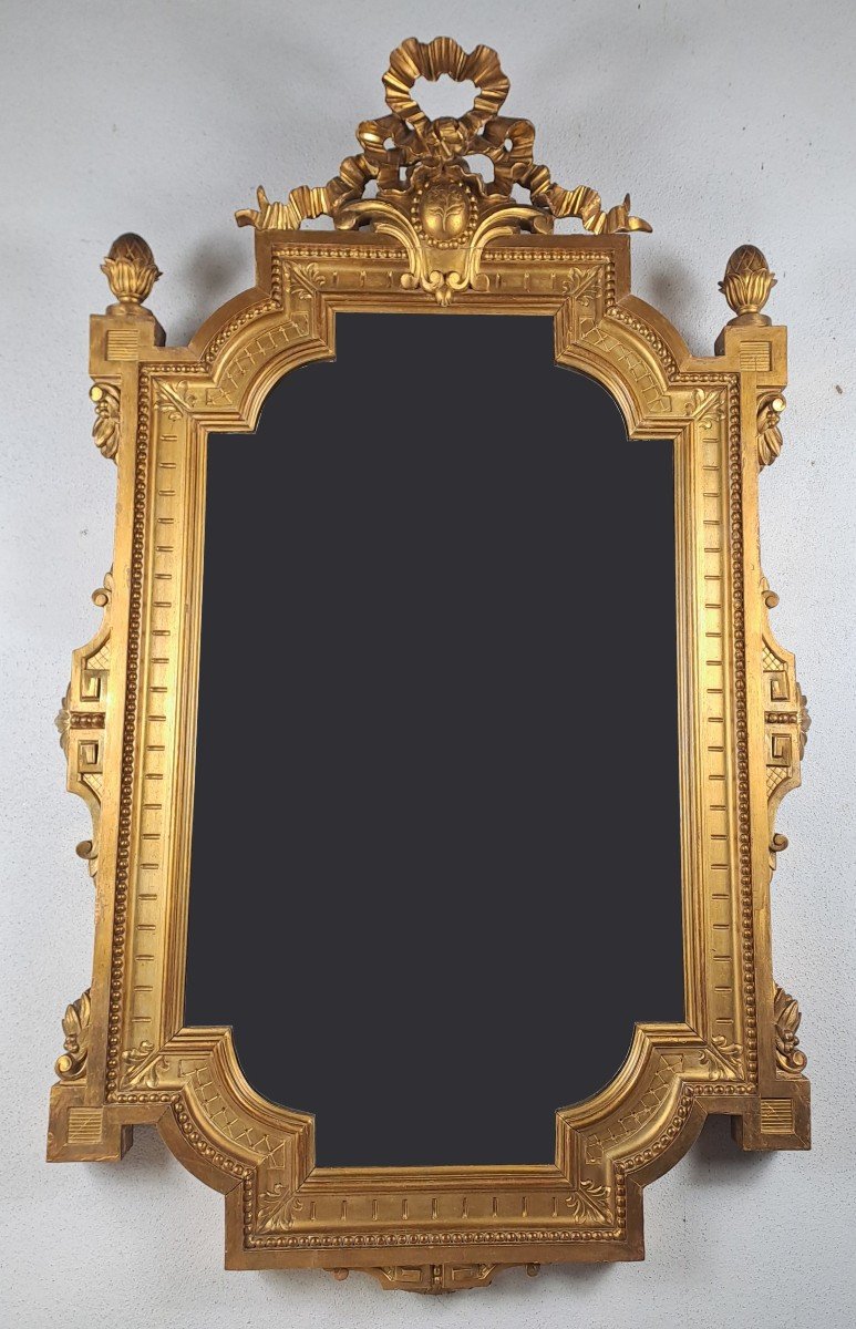 Miroir Napoléon III En Bois Doré-photo-6