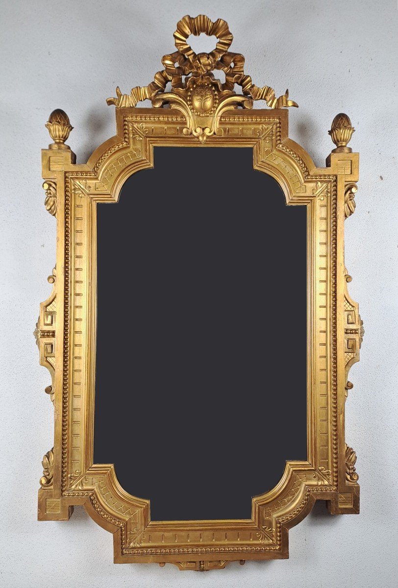 Miroir Napoléon III En Bois Doré-photo-7