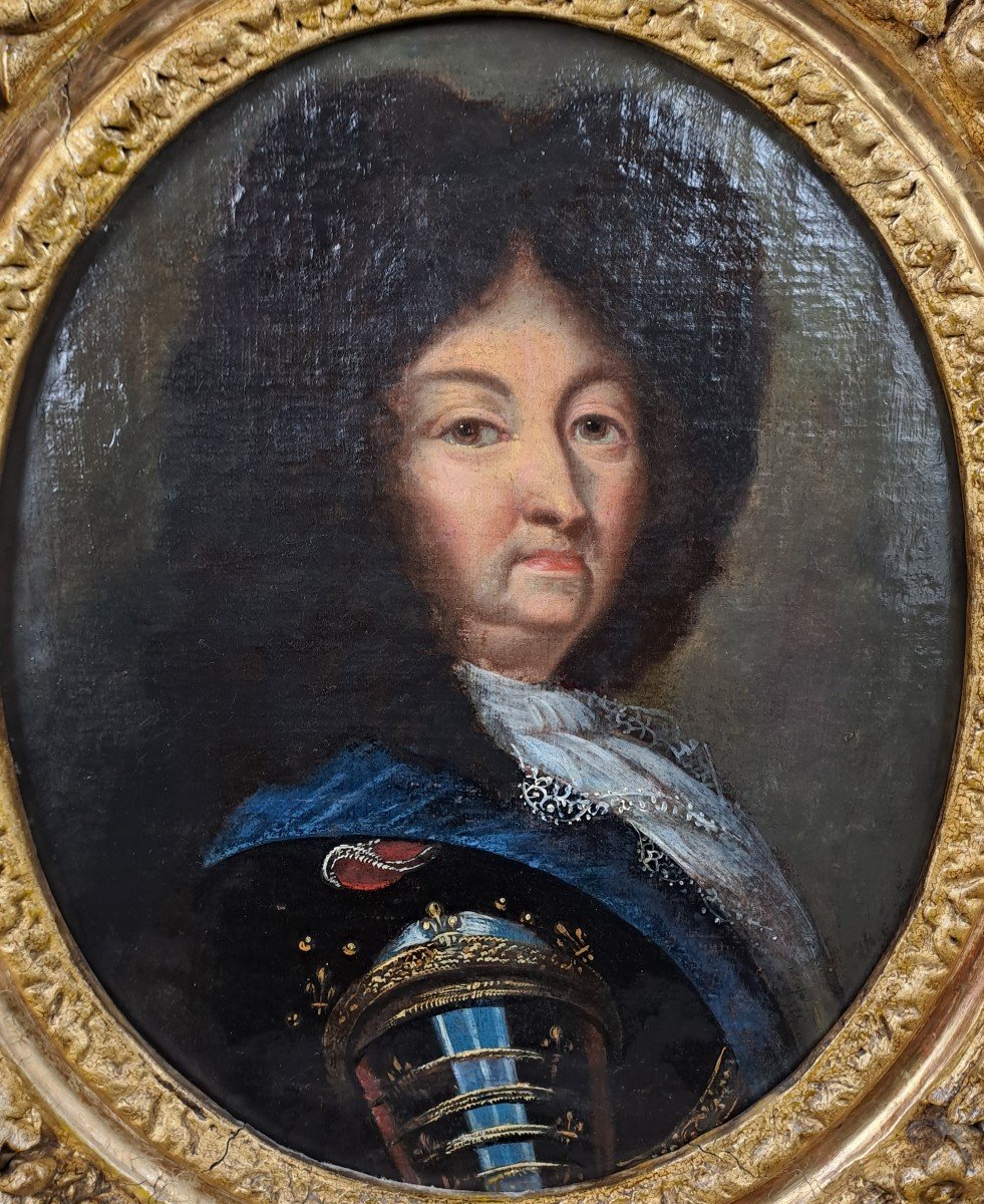 Portrait Of Louis XIV In Armor - Follower Of Hyacinthe Rigaud (1659 - 1743)-photo-2